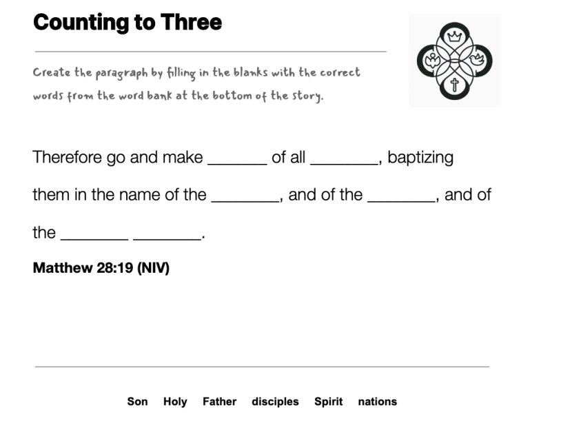 Counting to Three fill-in-the-blank